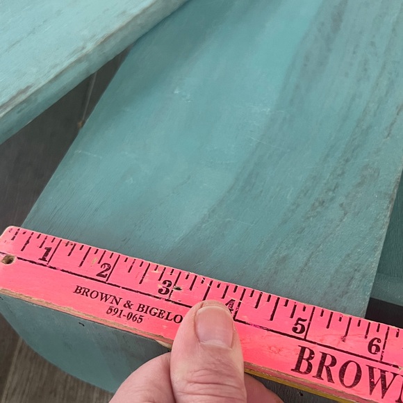 Vintage Teal Green Wooden Shelf Set of 3 - Picture 13 of 15